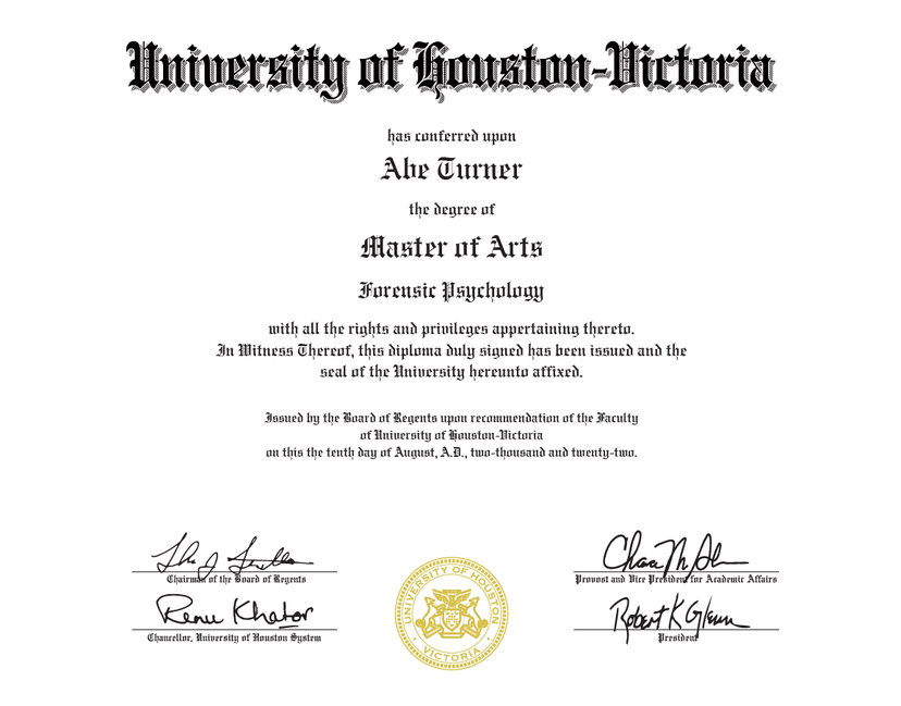 Master of Arts in Forensic Psychology